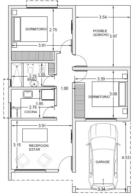 Vivienda modular de 60 m², proyecto y planos en Villa Carlos Paz, vista complementaria